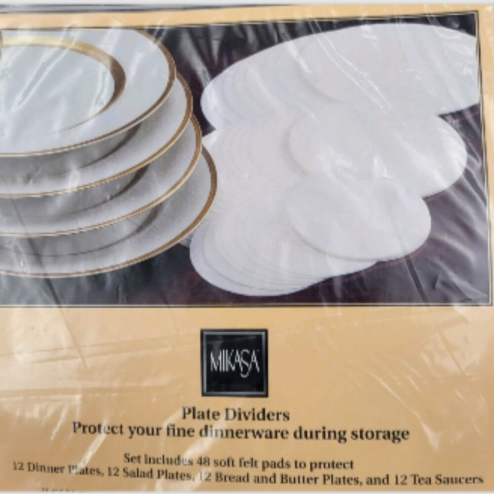 Vintage Mikasa Felt Plate Dividers 48 Piece - Protects Fine Dinnerware NEW